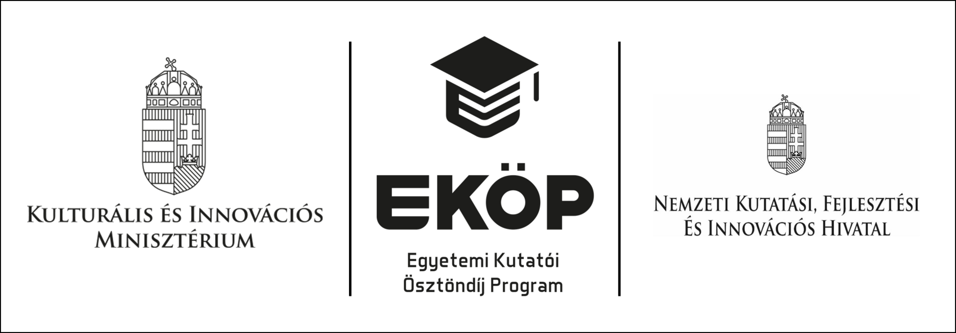 Kulturális és Innovációs Minisztérium, EKÖP és Nemzeti Kutatási, Fejlesztési és Innovációs Hivatal logók